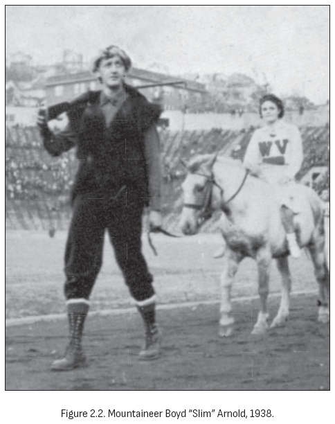 图2.2. 山地人吉祥物博伊德·“瘦子”·阿诺德，1938年。