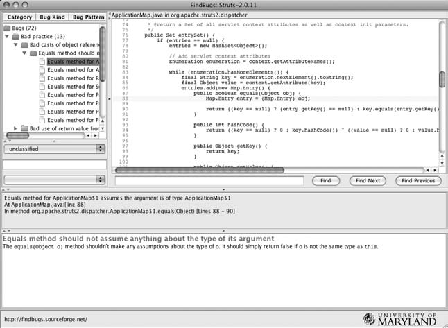 图 7-1. FindBugs 图形客户端