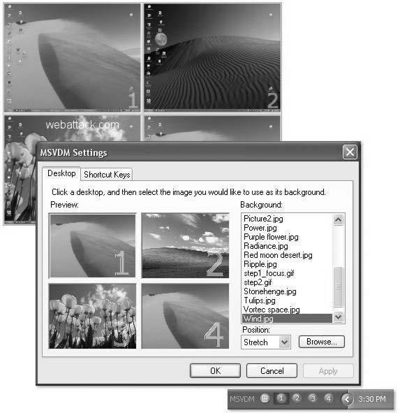 图3-4. 使用虚拟桌面管理器管理桌面